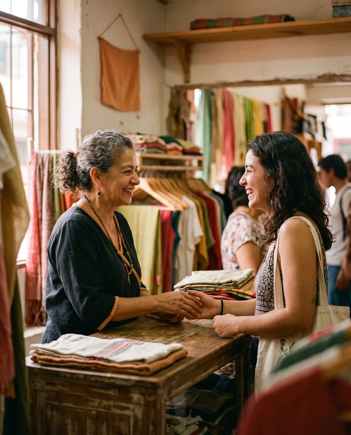 Dueña de una boutique recibe por su nombre a una clienta que vuelve a la tienda