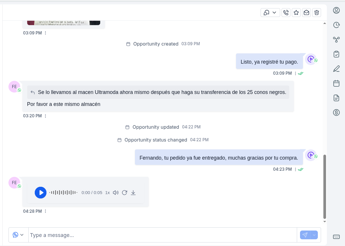 Interfaz de Asistente De Ventas con IA